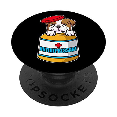 Adorable Dog Antidepressant Pets Fix Depression Cute Puppy PopSockets PopGrip: Swappable Grip for Phones  and  Tablets