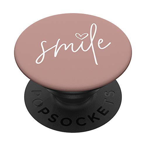 Smile Positive Inspirational Quote - Rose Tan PopSockets PopGrip: Swappable Grip for Phones  and  Tablets