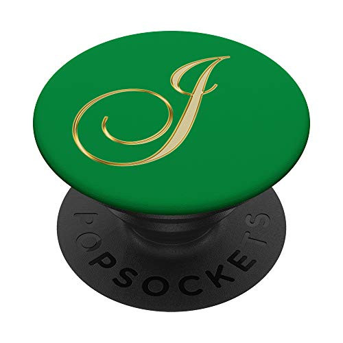 Phone Grip Letter J Yellow. Initial J Tan Yellow On Green PopSockets Grip and Stand for Phones and Tablets