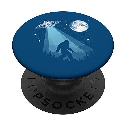 Bigfoot  and  UFO Conspiracy - Moon, Stars, Night  and  Nature PopSockets Grip and Stand for Phones and Tablets