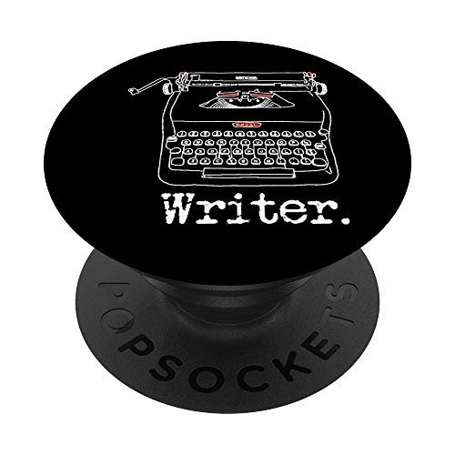 Writer and Typewriter Design for Writers PopSockets PopGrip: Swappable Grip for Phones and Tablets Writer and Typewriter Design for Writers PopSockets PopGrip: Swappable Grip for Phones and Tablets