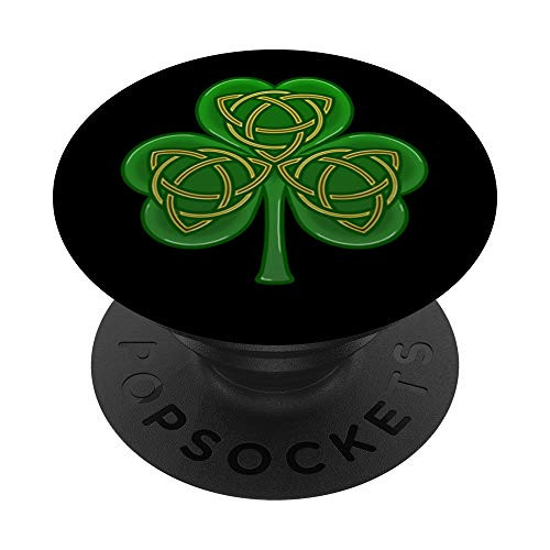 Irish Celtic Trinity Knot Shamrock PopSockets PopGrip: Swappable Grip for Phones  and  Tablets