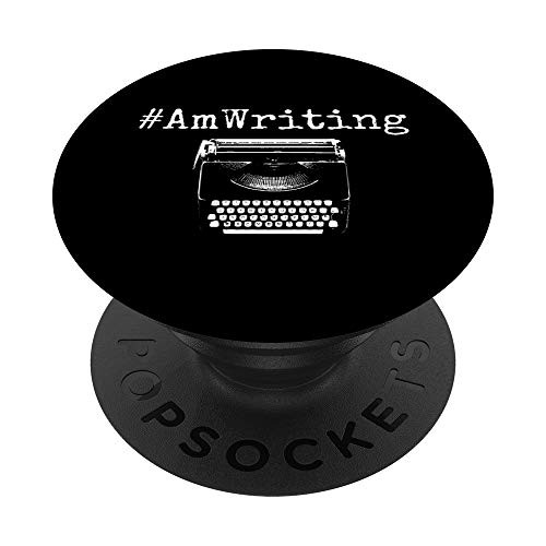 AmWriting - Typewriter Writing Gift For Writers and Authors PopSockets PopGrip: Swappable Grip for Phones and Tablets AmWriting - Typewriter Writing Gift For Writers and Authors PopSockets PopGrip: Swappable Grip for Phones and Tablets