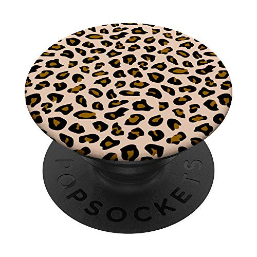 Tan and Brown Leopard Cheetah Animal Print Pattern Design PopSockets Grip and Stand for Phones and Tablets