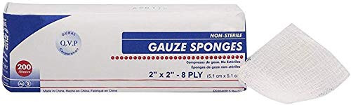 Dukal Gauze Sponges 2 inch x 2 inch. Pack of 200 8-ply Gauze Dressings for Wound Cleaning, prepping, debriding, Packing. Non-sterile, 100percent Cotton, Latex-Free Dukal Gauze Sponges 2 inch x 2 inch. Pack of 200 8-ply Gauze Dressings for Wound Cleaning, prepping, debriding, Packing. Non-sterile, 100percent Cotton, Latex-Free