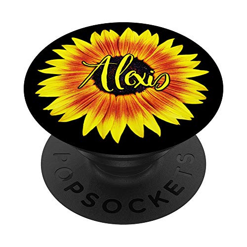 Alexis Name Sunflower Yellow Floral Design - Alexis PopSockets PopGrip: Swappable Grip for Phones  and  Tablets