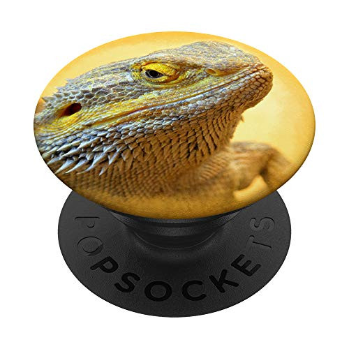 Bearded Dragon Lizard yellow backdrop PopSockets PopGrip: Swappable Grip for Phones  and  Tablets