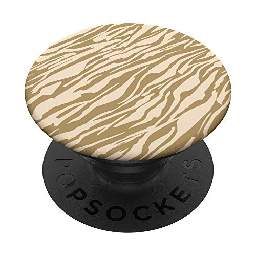 Beige Zebra Print - Wild Animal Skin Zebra Pattern PopSockets Grip and Stand for Phones and Tablets