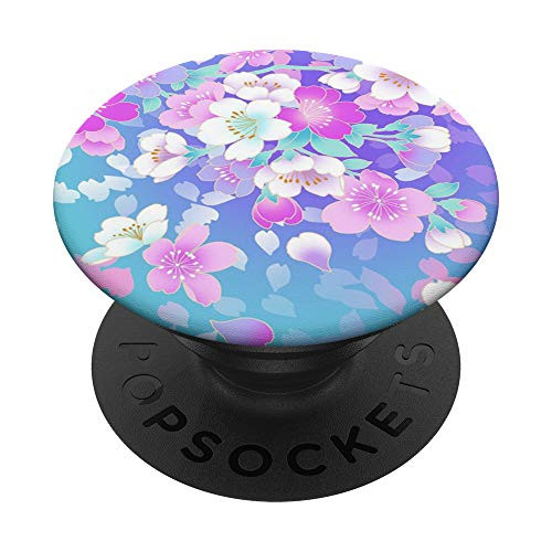 Purple, Pink, Lavender and Turquoise Floral Flower Print PopSockets Grip and Stand for Phones and Tablets