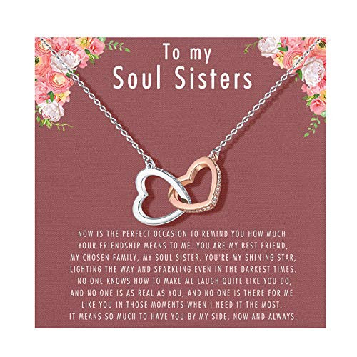 UNGENT THEM Soul Sister Necklace, Soul Sisters Gifts, Best Friend BFF Necklace for Women Unbiological Sister Friend, Birthday Friendship Jewelry Gift UNGENT THEM Soul Sister Necklace, Soul Sisters Gifts, Best Friend BFF Necklace for Women Unbiological Sister Friend, Birthday Friendship Jewelry Gift