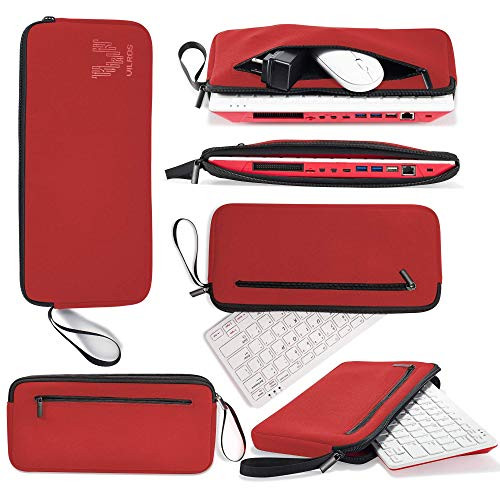 Vilros Neoprene Case/Sleeve for Raspberry Pi 400 with Accessory Storage Pocket (Red)