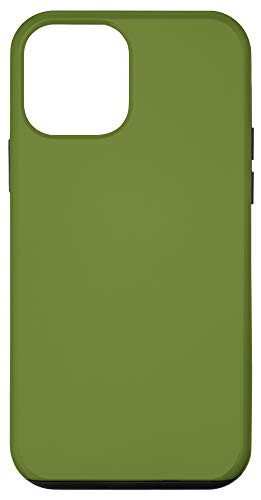 iPhone 12 mini Olive Green Solid Color Tone Plain Shade Hue Background Gift Case