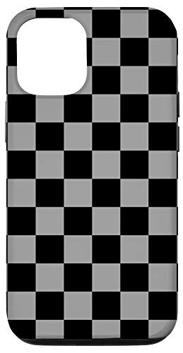 iPhone 12/12 Pro Checkered Phone Case Check Plaid Purple and Black Case Case Case