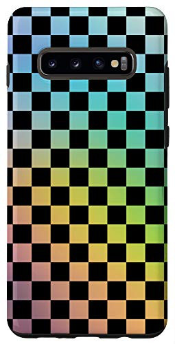 Galaxy S10plus Checkered Rainbow Gradient   Check Pattern Case