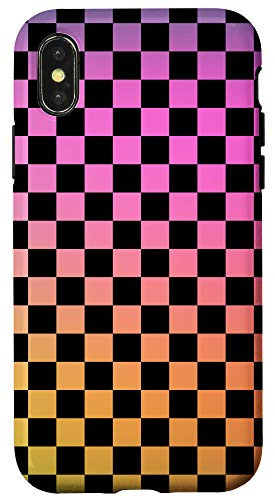 iPhone X/XS Checkered Rainbow Gradient   Check Pattern Case