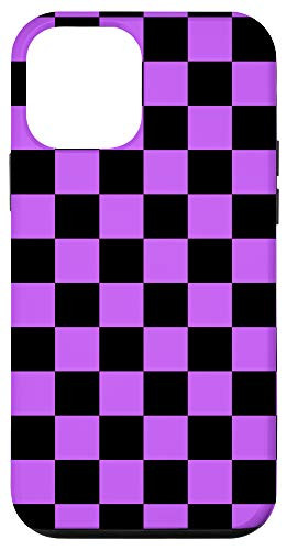 iPhone 12 mini Checkered Phone Case Check Plaid Purple and Black Case Case