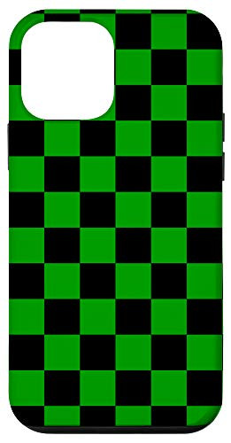 iPhone 12 mini Checkered Phone Case Check Plaid Green and Black Case Case