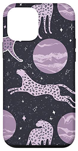 iPhone 12 mini Abstract Purple Leopard Pattern Moon Stars Space Case