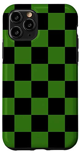 iPhone 11 Pro Checkered Green and Black   Check Pattern Case