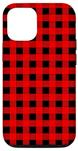 iPhone 12/12 Pro Buffalo Plaid Check Red and Black Pattern Case Case