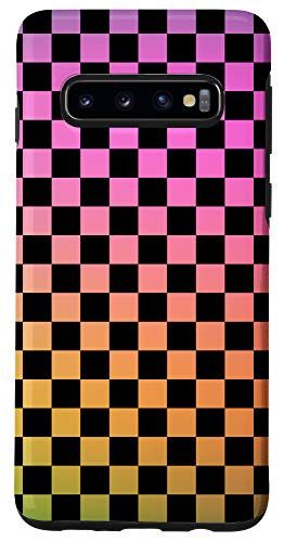 Galaxy S10 Checkered Rainbow Gradient   Check Pattern Case