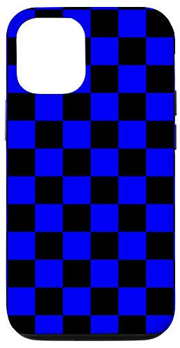 iPhone 12/12 Pro Checkered Phone Case Check Plaid Blue and White Case Case