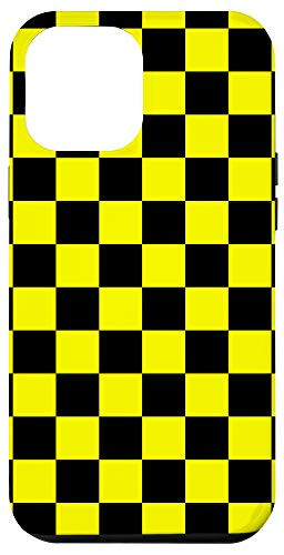 iPhone 12 Pro Max Checkered Phone Case Check Plaid Yellow and Black Case Case