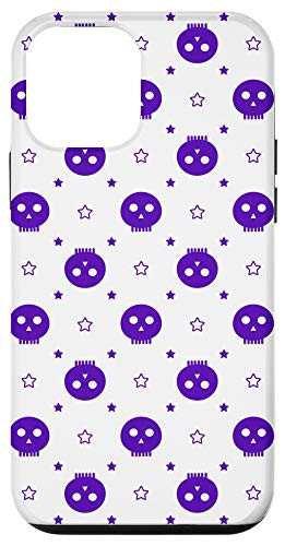 iPhone 12 mini Purple Skulls and Stars Goth Halloween Pattern Case