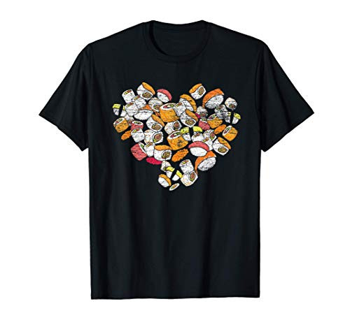 Anime Nigiri Sashimi Heart Valentines Day Gift Love Sushi T-Shirt Anime Nigiri Sashimi Heart Valentines Day Gift Love Sushi T-Shirt