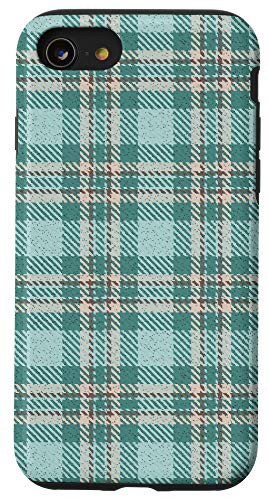iPhone SE (2020) / 7 / 8 Emerald Tan Buffalo Plaid Flannel Gingham Personalized Case