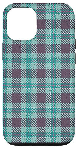 iPhone 12/12 Pro Christmas Mintand Pink Plaid Buffalo Gingham Check Pattern Case