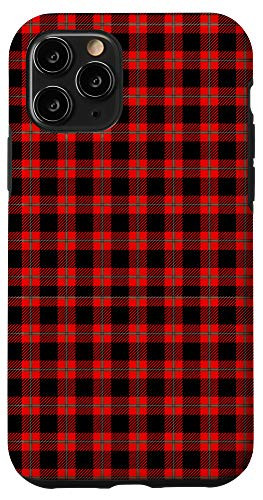 iPhone 11 Pro Red and Black Buffalo Classic Plaid Check Pattern Tartan Case
