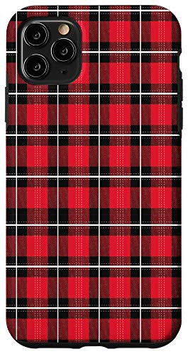 iPhone 11 Pro Max Red and Black Buffalo Classic Plaid Check Pattern Tartan Case