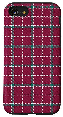 iPhone SE (2020) / 7 / 8 Classic Red  and  Grey Plaid Buffalo Gingham Check Pattern Case