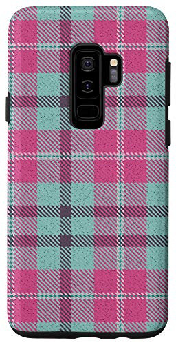 Galaxy S9plus Christmas Mintand Pink Plaid Buffalo Gingham Check Pattern Case