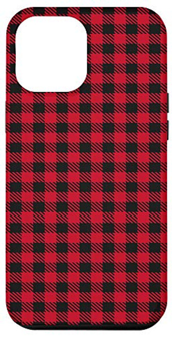 iPhone 12 Pro Max Classic Red  and  Black Plaid Buffalo Gingham Check Pattern Case