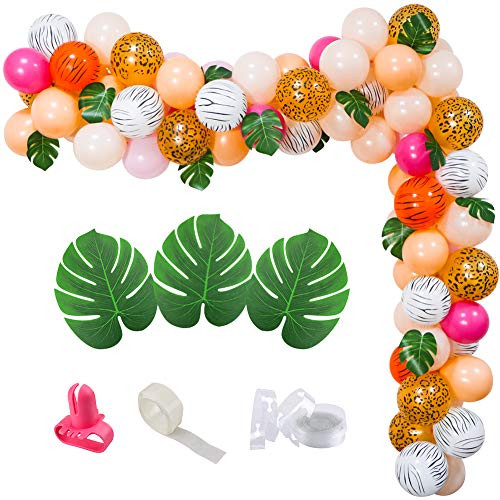 Jungle Safari Theme Balloon Garland Arch Kit, Pink Champagne Tropical Animal Balloons Garland for Girls Woodland Safari Animal Baby Shower Decoration Wild Jungle Birthday Party Supplies Jungle Safari Theme Balloon Garland Arch Kit, Pink Champagne Tropical Animal Balloons Garland for Girls Woodland Safari Animal Baby Shower Decoration Wild Jungle Birthday Party Supplies