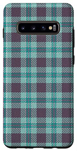 Galaxy S10plus Christmas Mintand Pink Plaid Buffalo Gingham Check Pattern Case