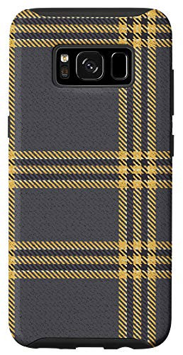 Galaxy S8 Christmas Golden  and  Gray Plaid Buffalo Gingham Check Pattern Case