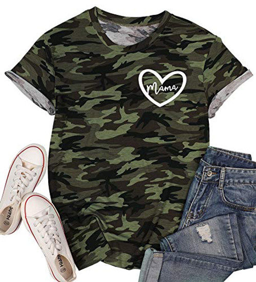 Mama Shirt for Women Camouflage Love Heart Print T Shirt Mama Graphic Tops Tee Mothers Day Short Sleeve Shirt Tops (Camouflage, Medium) Mama Shirt for Women Camouflage Love Heart Print T Shirt Mama Graphic Tops Tee Mothers Day Short Sleeve Shirt Tops (Camouflage, Medium)