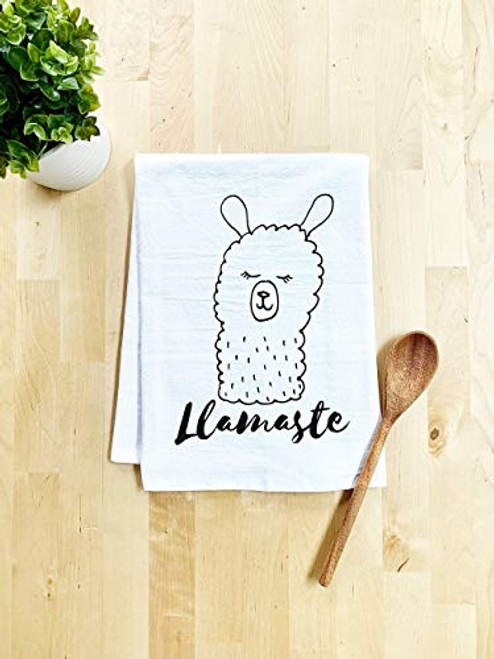 Funny Dish Towel, Llamaste, Flour Sack Kitchen Towel, Sweet Housewarming Gift, Farmhouse Kitchen Decor, White Funny Dish Towel, Llamaste, Flour Sack Kitchen Towel, Sweet Housewarming Gift, Farmhouse Kitchen Decor, White