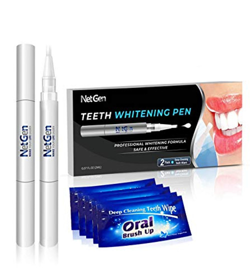 Teeth Whitening Pen,35percent Carbamide Peroxide Gel,Remove Stains For Pearl White Smile As Snow,30plusUses,Dental Whitener,No Sensitivity,Professional Teeth Whitening Kit With 2 Pens and 5 Deep Cleaning Wipes