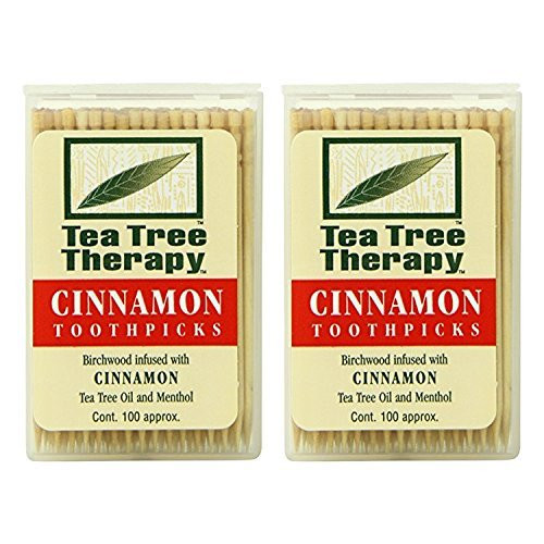 Tea Tree Therapy Toothpicks, Cinnamon - 100 Ea (Pack of 2)