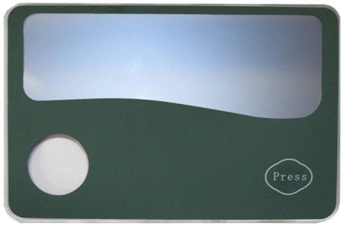 Wallet Sized Fresnel Magnifier With LED Push Button Light, With 2x, And 4x Power