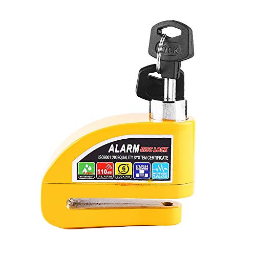 Aramox Disc Brake Lock, 110dB Motorcycle Scooter Bicycle Anti-theft Disc Brake Lock Security Alarming System (Yellow)