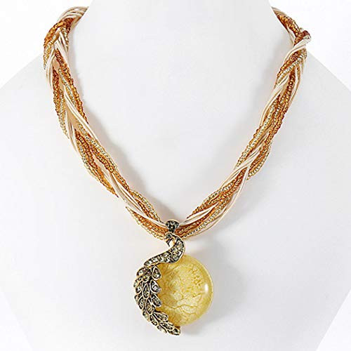 Simsly Boho Crystal Necklace Peacock Pendant Necklaces Chain Jewelry for Women and Girls Simsly Boho Crystal Necklace Peacock Pendant Necklaces Chain Jewelry for Women and Girls
