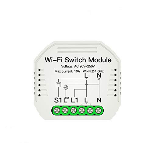 WiFi Momentary Inching Relay Self-Locking Switch Module, WiFi Enable APP Remote Control Compatible with Alexa Google Home Smart Home Automation Module