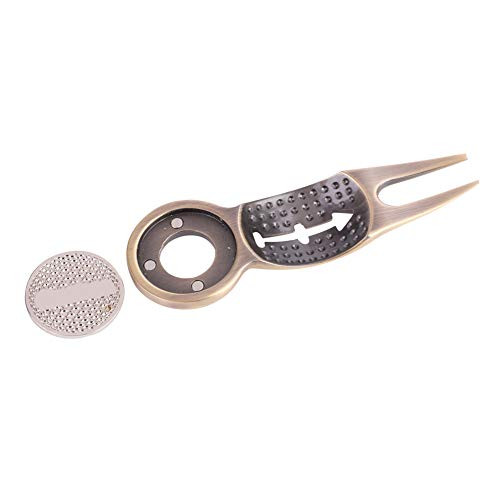 YiYuevi Multi Function Aluminum Alloy Golfs Divot Tool,Green Lawn Repair Fork Ball Marker for Golfs Park YiYuevi Multi Function Aluminum Alloy Golfs Divot Tool,Green Lawn Repair Fork Ball Marker for Golfs Park