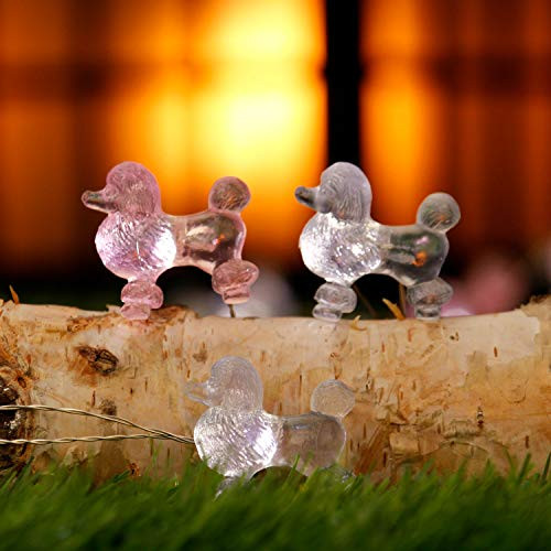 Poodles Dog String Lights, Pets Theme Decorative, 10 Ft 30 LEDs Battery  and  USB Powered with Remote and Timer, for Indoor Covered Outdoor Wedding Birthday Christmas Parties Ornament