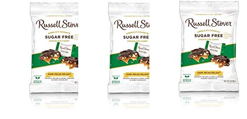 Russell Stover Sugar Free Dark Chocolate Pecan Delights, 3 oz. Bag(pack of 3)